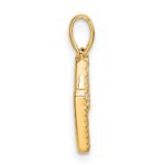 14K Diamond Letter M Initial Pendant - Image 2