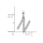14K White Gold Diamond Letter N Initial Pendant - Image 4