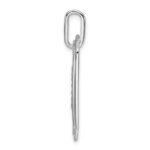 14K White Gold Diamond Initial C Dog Tag Charm - Image 2
