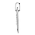 14K White Gold Diamond Initial D Dog Tag Charm - Image 2