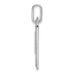 14K White Gold  Diamond Gold Initial M Dog Tag Charm - Image 2