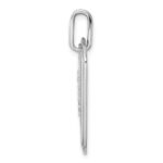 14K White Gold  Diamond Initial P Dog Tag Charm - Image 2