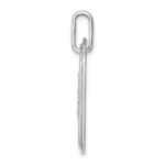 14K White Gold  Diamond Initial S Dog Tag Charm - Image 2