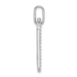 14k White Gold Personalized Diamond Dog Tag Charm - Image 2
