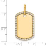 14k Yellow Gold Personalized Diamond Dog Tag Charm - Image 8