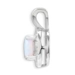 Sterling Silver Rhodium-plated Diam. & Created Opal Pendant - Image 2