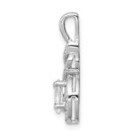 Sterling Silver Rhodium-plated White Topaz & Diam. Pendant - Image 2
