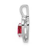 Sterling Silver Rhodium-plated Created Ruby & Diam. Pendant - Image 2