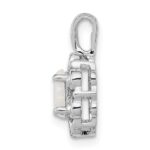 Sterling Silver Rhodium-plated Created Opal & Diam. Pendant - Image 2