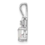 Sterling Silver Rhodium-plated Created Opal & Diam. Pendant - Image 2