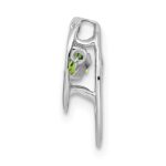 Sterling Silver Rhodium Peridot Birthstone Vibrant Chain Slide - Image 2