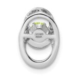 Sterling Silver Rhodium Peridot Birthstone Vibrant Chain Slide - Image 4
