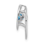 Sterling Silver Rhodium Blue Topaz Birthstone Vibrant Chain Slide - Image 2