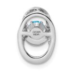 Sterling Silver Rhodium Blue Topaz Birthstone Vibrant Chain Slide - Image 4