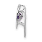Sterling Silver Rhodium Amethyst Birthstone Vibrant Chain Slide - Image 2