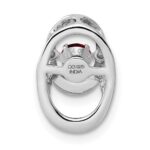 Sterling Silver Rhodium Plated Lab Created Ruby Birthstone Vibrant Chain Slide - Image 4