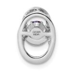 Sterling Silver Rhodium Created Alexandrite Birthstone Vibrant Chain Slide - Image 4