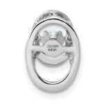 Sterling Silver Rhodium Aquamarine Birthstone Vibrant Chain Slide - Image 4