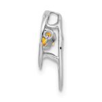 Sterling Silver Rhodium Citrine Birthstone Vibrant Chain Slide - Image 2