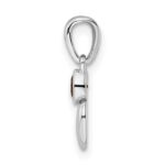 Sterling Silver Rhodium-plated Polished Garnet Heart Pendant - Image 2