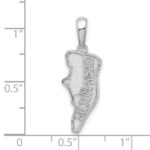De-Ani Sterling Silver Rhodium-Plated Polished and Textured Hilton Head Map Pendant - Image 4