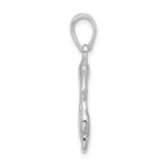 De-Ani Sterling Silver Rhodium-Plated Polished 3 Dolphin Circle Pendant - Image 2
