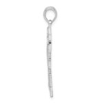De-Ani Sterling Silver Rhodium-Plated Polished and Textured Double Palm Tree Pendant - Image 2