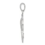 De-Ani Sterling Silver Rhodium-Plated Polished and Textured Palm Tree Pendant - Image 2
