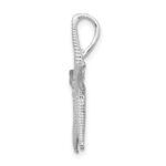 De-Ani Sterling Silver Rhodium-Plated Polished and Textured Starfish Slide - Image 2