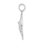 De-Ani Sterling Silver Rhodium-Plated Polished Marco Island with Shell Pendant - Image 2