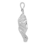 De-Ani Sterling Silver Rhodium-Plated Polished and Textured Beveled Sand Dollar Pendant - Image 2
