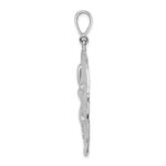 De-Ani Sterling Silver Rhodium-Plated Polished and Textured Sand Dollar Pendant - Image 2