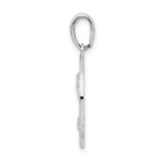 De-Ani Sterling Silver Rhodium-Plated St. Augustine with Palm Tree Circle Pendant - Image 2