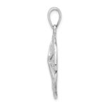 De-Ani Sterling Silver Rhodium-Plated Polished and Textured Sand Dollar Pendant - Image 2