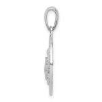 De-Ani Sterling Silver Rhodium-Plated Polished Barbados with Turtle Circle Pendant - Image 2