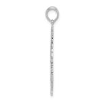 De-Ani Sterling Silver Rhodium-Plated Polished and Textured Barbados Map Pendant - Image 2