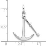 De-Ani Sterling Silver Rhodium-Plated Polished 3D 2-Piece Moveable Kedge Anchor - Image 4