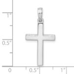 De-Ani Sterling Silver Rhodium-Plated Beveled Latin Cross Pendant - Image 3