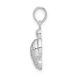 De-Ani Sterling Silver Rhodium-Plated Polished Sea Turtle Pendant - Image 2