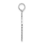 De-Ani Sterling Silver Rhodium-Plated Jamaica Oval Bird and Flower Pendant - Image 2
