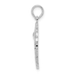 De-Ani Sterling Silver Rhodium-Plated Polished Jamaica Round Circle with Bird Pendant - Image 2
