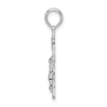 De-Ani Sterling Silver Rhodium-Plated Polished Byzantine Crucifix Pendant - Image 2