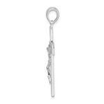 De-Ani Sterling Silver Rhodium-Plated Textured Latin Crucifix Pendant - Image 2