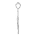 De-Ani Sterling Silver Rhodium-Plated Polished Latin Crucifix Pendant - Image 2