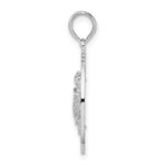 De-Ani Sterling Silver Rhodium-Plated Pentwater Michigan Circle with Turtle Pendant - Image 3