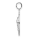 De-Ani Sterling Silver Rhodium-Plated Polished Sanibel Circle with Dolphins Pendant - Image 2