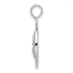 De-Ani Sterling Silver Rhodium-Plated Polished Sanibel Circle with Starfish Pendant - Image 2