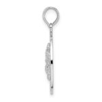 De-Ani Sterling Silver Rhodium-Plated Ocean City Maryland Circle with Starfish Pendant - Image 2