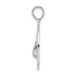 De-Ani Sterling Silver Rhodium-Plated Ocean City Maryland Circle with Flip-flop Pendant - Image 2