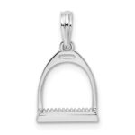 De-Ani Sterling Silver Rhodium-plated Polished 3D Horse Stirrup Pendant - Image 4